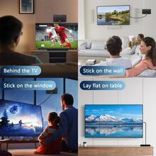 2025 室内高清数字电视天线 - 带信号放大器 - 接收距离可达 220 英里 - 支持标清、高清、全高清 - 包含 11.5 英尺同轴电缆 - 黑色 - 查看 6