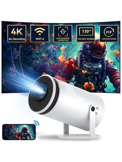 Projetor 4K HD 150 Polegadas Celular, TV Box, PS, PC, Wi-Fi e Bluetooth HY300 Magcubic 110/220