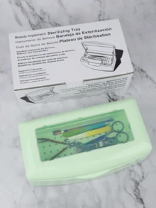 RANCAI 1pc Nail Tool Disinfection Box, Plastic Disinfection Tray, Plastic Cleaning Disinfection Box Storage Organizer, Suitable For Nails, Tweezers, Eyelash Extensions, Hair Salon, Spa And Nail Clippers Tools. - Multicolor - View 18