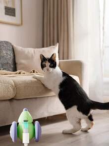 1 jouet interactif pour chat rechargeable par USB, souris automatique à roues en silicone silencieuses, en plastique durable, avec évitement intelligent des obstacles, convient à toutes les races et tailles de chats et d'animaux de compagnie - Multicolore - Voir 7