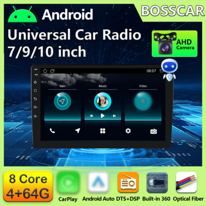 Android 13 8Core 7"9"10" 4+64G 2Din QLED IPS Car Radio Autoradio 2 Din Universal Stereo WIFI GPS Multimedia Player