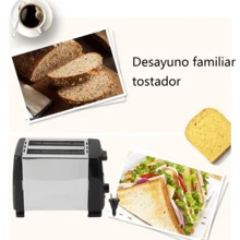 Toaster de acero inoxidable negro de 2 rebanadas con función de hacer sandwiches y congelador - Material duradero de PP, fácil de limpiar, perfecto para desayuno en casa, fabricante de sandwiches - Tipo de Enchufe A USA (110-127V) - Ver 7