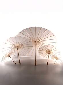 1pc Blank Oil Paper Umbrella For Wedding Photography, DIY Painting Bridesmaid Kids Toy Umbrella, Mini Paper Umbrella Photo Decor Prop