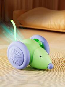 1 jouet interactif pour chat rechargeable par USB, souris automatique à roues en silicone silencieuses, en plastique durable, avec évitement intelligent des obstacles, convient à toutes les races et tailles de chats et d'animaux de compagnie - Multicolore - Voir 9