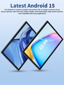 Relndoo 2025 Tablet Android 15, 10.1 Inch Tablet PC, RK3562 Quad-Core 2.0 GHz, (4GB+8GB) RAM+64GB ROM, 2MP+8MP Dual Camera, 1280*800px HD Touchscreen, 6000mAh Battery, Type C, Supports 1TB SD Expansion, 802.11n Wifi 2.4G/5G Wireless, GPS, Certified Tablets (No Adapter)