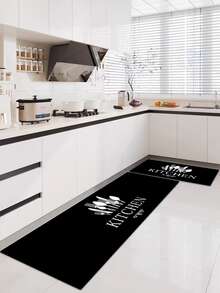 1 pièce Tapis de cuisine en caoutchouc souple, tapis de cuisine épais de 3,5 mm, tapis de cuisine minimaliste abstrait noir absorbant l'eau, peut être découpé sur mesure pour s'adapter à la taille de la cuisine, matériau de surface en tissu, couche intermédiaire en éponge, couche inférieure en caoutchouc, convient pour les tapis de cuisine, la décoration de cuisine, la décoration de mariage, la décoration d'intérieur, les tapis de salle de bain, les tapis d'entrée, les tapis de buanderie, les tapis de couloir, les tapis de salon, etc. - Multicolore - Voir 10