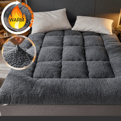 Winter Plush Fleece Mattress Pad, Topper & Tatami Mat For Bedroom, Dorm, Guest Room, Hotel & Floor
