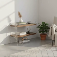 Multi-Layer Desk Organizer Rack, Tiered Shelf For Storage, Display Makeup Cosmetics, Books, Cups On Desk - Red and White - View 3