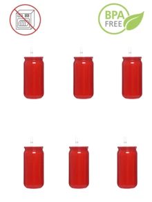 1PC/6pcs Colorful Plastic Cups With Lids And Straw PET Can Replacement For Water Bottle Shaped Cute Tumbler Drinking Plastic Cups For Party, Coffee, Milk Outdoor Sippy Cup Simple