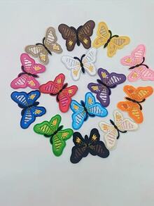 12pcs - 6.7cm Butterfly Patches (Random Color) - Clothing Iron-On Patches - Essential Clothing Patches - Fashionable Embroidered Patches, Butterfly Embroidered Cloth Patches, Backing Adhesive Embroidered Patches For DIY Repair Holes, Versatile Embroidered Clothing Accessories, Add Fashion Details To Your Garments - Multicolor - View 5