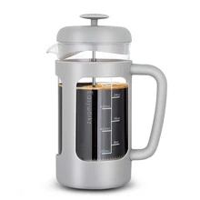 Easyworkz Cafetera de émbolo francés Easyworkz, tetera de vidrio borosilicato con filtro de 4 niveles y asa suave, apta para lavavajillas, ideal para amantes del café y el té, gran regalo para días festivos