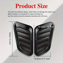 Automobile Engine Hood Ventilation Cover, Universal Air Intake Cover, Turbocharged Engine Hood Ventilation Cover, Automobile Engine Hood (Black) - 2pcs - View 4