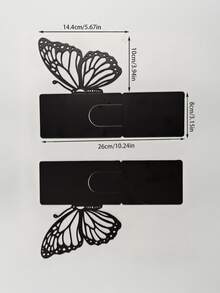 1 Set Creative Hollow Metal Butterfly Shaped Bookends, L-Shaped Metal Book Holders, Desktop Bookshelf, Home Decor Bookstand, Desktop Decorative Ornament