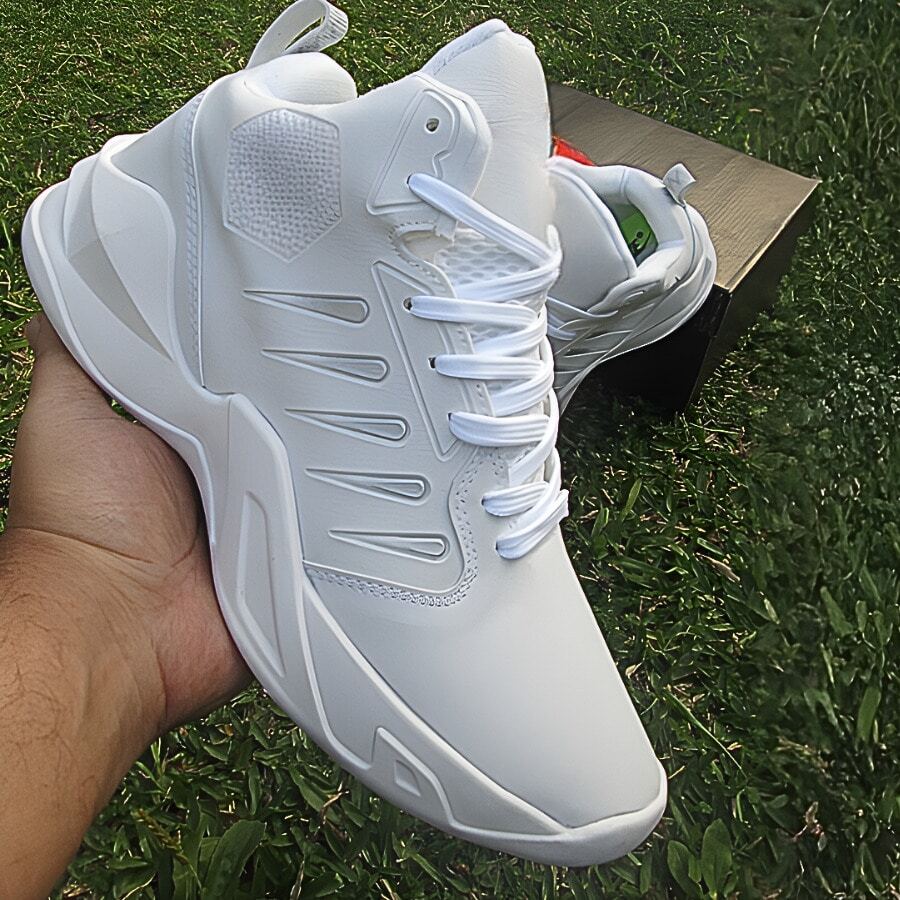 Men's High-Top Basketball Boot - Style, Comfort And Performance - 全白 - 查看 1