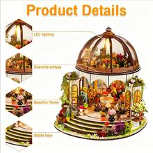 1 Set Of Wooden DIY Sky Garden Toy House Kit, Mini Model House Construction, Mini Greenhouse Model House Kit 1:24 Scale - With LED Lights, Home Decoration And Creative Gifts - Ideal Choice For Birthdays, Easter, Mother's Day,Valentine's Day And Other Holidays - Multicolor - View 11