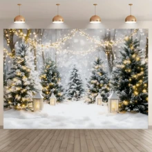 1 szt. Tło na imprezę świąteczną, baner z tkaniny, choinka ze śnieżynkami, materiał poliestrowy, nadaje się do dekoracji festiwalowych, na Nowy Rok, zimę, Boże Narodzenie, nadaje się do dekoracji ściennej o tematyce festiwalowej, zimowe świętowanie Bożego Narodzenia, dekoracje świąteczne. - Wielokolorowe - Zobacz 5