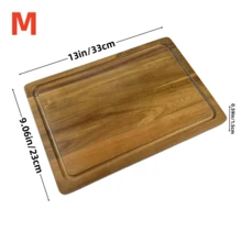 3-Piece Acacia Wood Cutting Board Set, Large/Medium/Small Sizes, Grooved Chopping Board, Multipurpose For Kitchen, Outdoor, Camping, Restaurant