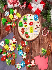 100 Stücke Weihnachts-Mini-Radiergummis, verschiedene Designs wie Schneemann, Weihnachtsmann, Schneeflocke, Weihnachtsbaum Bleistift-Radiergummis im Großpackung, verwendet als Geschenkfüller, Belohnungen, Weihnachtsparty-Geschenke, Weihnachtsdekoration, Weihnachtszubehör - Verschiedenfarbig - Übersicht 3