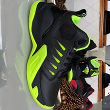 Men's High-Top Basketball Boot - Style, Comfort And Performance - 黑色和綠色 - 查看 2
