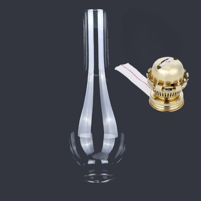 Chimenea de lámpara de vidrio claro de 24,5 cm de diámetro exterior por 9,5 cm (1 pieza de chimenea de lámpara de vidrio claro + 1 pieza de soporte de lámpara) Regalos navideños Pantalla de lámpara adecuada para soporte de lámpara en forma de huevo de 38 agujeros