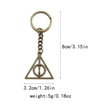 Harry Potter 1个/3个动漫人物模型钥匙扣，动漫派对礼物，原创钥匙扣，死亡圣器钥匙扣，高品质合金三角吊坠，粉丝收藏玩具，多功能汽车/包包挂饰，耐用金属配件 - 彩色 - 查看 3