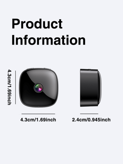 Mini WiFi Camera Motion Detection, Night Vision, 360° Rotation, Portable Indoor Monitor Baby, Pets, Door, Car view 8