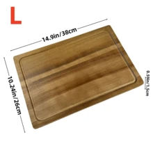 3-Piece Acacia Wood Cutting Board Set, Large/Medium/Small Sizes, Grooved Chopping Board, Multipurpose For Kitchen, Outdoor, Camping, Restaurant