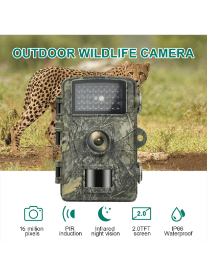 1pc Outdoor Hunting High Definition Camera, Security Slimme Surveillance Camera Battery Or Solar Power (Battery Not Included), 1080P Remote HD Outdoor, IP66 Waterproof, Night Vision, Animal Tracking, Monitoring Game view 3