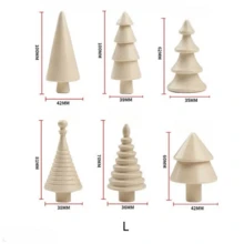 1 Set/1pc Vintage Mini Wooden Christmas Trees, Handmade Wood Christmas Trees, Rustic Mini Christmas Trees Set, Perfect For Christmas Table Centerpiece Decorations, Xmas Decor And Christmas Accessories - Multicolor - View 7