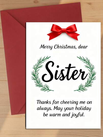 Sevgili Kız Kardeşiniz veya En İyi Arkadaşınız İçin Noel Kartı: 'Sevgili Kız Kardeşime, En İyi Arkadaşım Olduğun İçin Teşekkür Ederim.' Tatil Tebrikleri, Noel Temalı Hediye, Zarfla Birlikte Gelir, Onun İçin Mükemmel - En İyi Kız Kardeşiniz ve Arkadaşınız İçin - Tatil Hediyesi - Noel