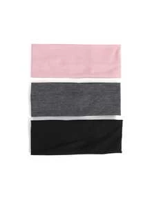 3 Packs Women's Solid Color Elastic Sports Headband, Comfortable Elastic Headband, Suitable For Sports, Yoga, Face Washing, Makeup, Eye Mask Wearing, Outdoor Activities, Parties And Other Occasions. It Is A Must-Have Hair Accessory For Women's Vacations In Autumn And Winter. The Soft Headscarf Material Is Thin And Not Suitable For Those Who Mind - Multicolor - View 9
