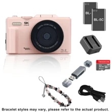 [Paquete de 2 baterías] Cámara digital 5K UHD y 75MP - Cámara para vlogging con WiFi, zoom 18X, pantalla de 3" giratoria 180°, enfoque automático y antivibración, cámara compacta de viaje para transmisión en vivo, tarjeta SD de 32GB, batería de 1150mAh, fotografía para principiantes, ajustes personalizables, regalo para Navidad, Halloween, Acción de Gracias, cumpleaños