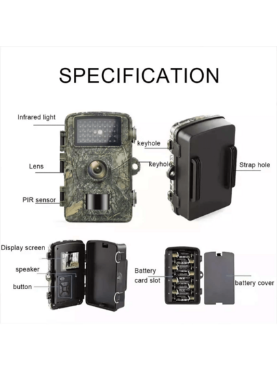 1pc Outdoor Hunting High Definition Camera, Security Slimme Surveillance Camera Battery Or Solar Power (Battery Not Included), 1080P Remote HD Outdoor, IP66 Waterproof, Night Vision, Animal Tracking, Monitoring Game view 4