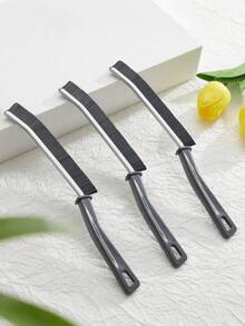 Set de 3 cepillos multiusos para ranuras, cepillo para limpiar ranuras estrechas, cepillo para juntas de azulejos de baño, limpiador de ranuras con cerdas duras, adecuado para el hogar, restaurante, azulejos de cocina, rieles de ventanas (color/estilo aleatorio)