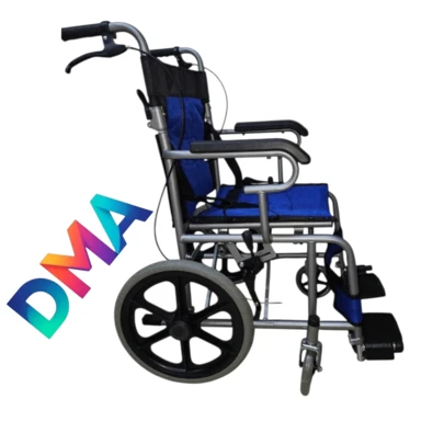 SILLA DE RUEDAS DE TRASLADO PLEGABLE CON RUEDAS DELANTERAS 360 CON FRENO DOBLE