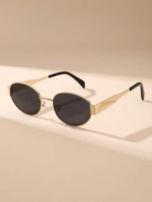1 Pair Women's Oval Metal Stylish Fashion Glasses, New Fashion Model For International Fashion Week, Suitable For Daily Life, Outdoor Travel And Summer Beach Accessories Preppy Style For Back To School Wrap Shape - Multicolor - View 13