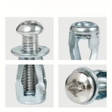 20pcs Carbon Steel Rivet Nuts Set - Galvanized Locknuts With Partial Thread For Hollow Walls, Right Hand Thread Direction - M4 M5 M6 Expansion Nut Inserts