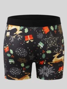 6-Piece Men's Boxer Shorts, Wedding Fun Pattern Printed Men's Four-Way Briefs, Fashionable Comfortable Men's Long Four- Briefs, Sports Men's Angle Shorts, Suitable For Christmas, Halloween, Four Seasons To Wear, A Gift For A Boyfriend.