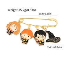 1PC/3PCS Harry Potter Cartoon Bag Hanging Decoration Acrylic Key Chain Magic School Collection Metal Badge Accessories Enamel Pin Brooch Bag Charm Exquisite Oil-Dripping Craft Vivid Theme Designs For Handbags Outfits Durable Decor Perfect Gift - Multicolor - View 13