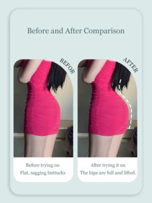 2 件/套女士粉色硅胶臀垫，不粘，隐形，可重复使用 300 克臀部提升和保护 - 彩色 - 查看 7