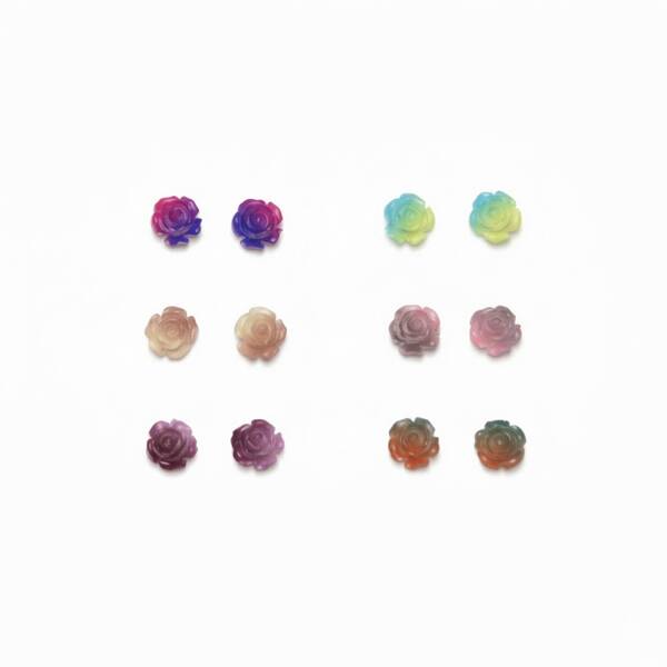 6 Pairs Floral Stud Earrings For Women, Elegant For Daily Wear, Lovely Gift For Valentine's Day, Mother's Day