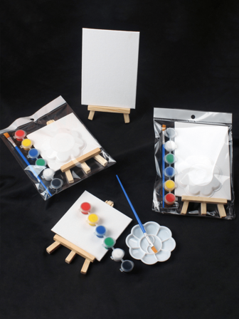 6-Color Acrylic Paint Set With Easel And Palette - DIY Art & Craft Kit For Painting, Includes Drawing Board And Brushes, Ideal For Halloween, Thanksgiving, Christmas Gifts