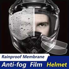 1pc Motorcycle Helmet Anti-Fog Anti-Rain Film - Long-Lasting Protection To Maintain Clear Vision In Rain, Transparent Riding Goggles, Durable Clear Film, Suitable For Outdoor Enthusiasts - Multicolor - View 1