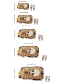 1 件水豚柔软舒适卡通水豚睡垫 - 毛绒仿羊毛，可机洗，非常适合卧室或入口装饰，情人节/毕业礼物，室内舒适垫 | 卡通动物设计 | 卧室地毯，卧室装饰，卧室房间装饰，房间装饰，小地毯，毯子 - 彩色 - 查看 6