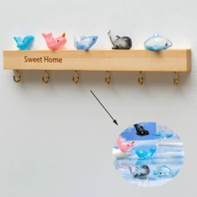 1pc Happy Ever Day Solid Wood Keyframe, Green Plants; Cute Little Cat; Cute Puppy Style, Suitable For Home Decoration, Small Object Placement, Hat Hanging, Scarf Placement, Suitable As A Gift