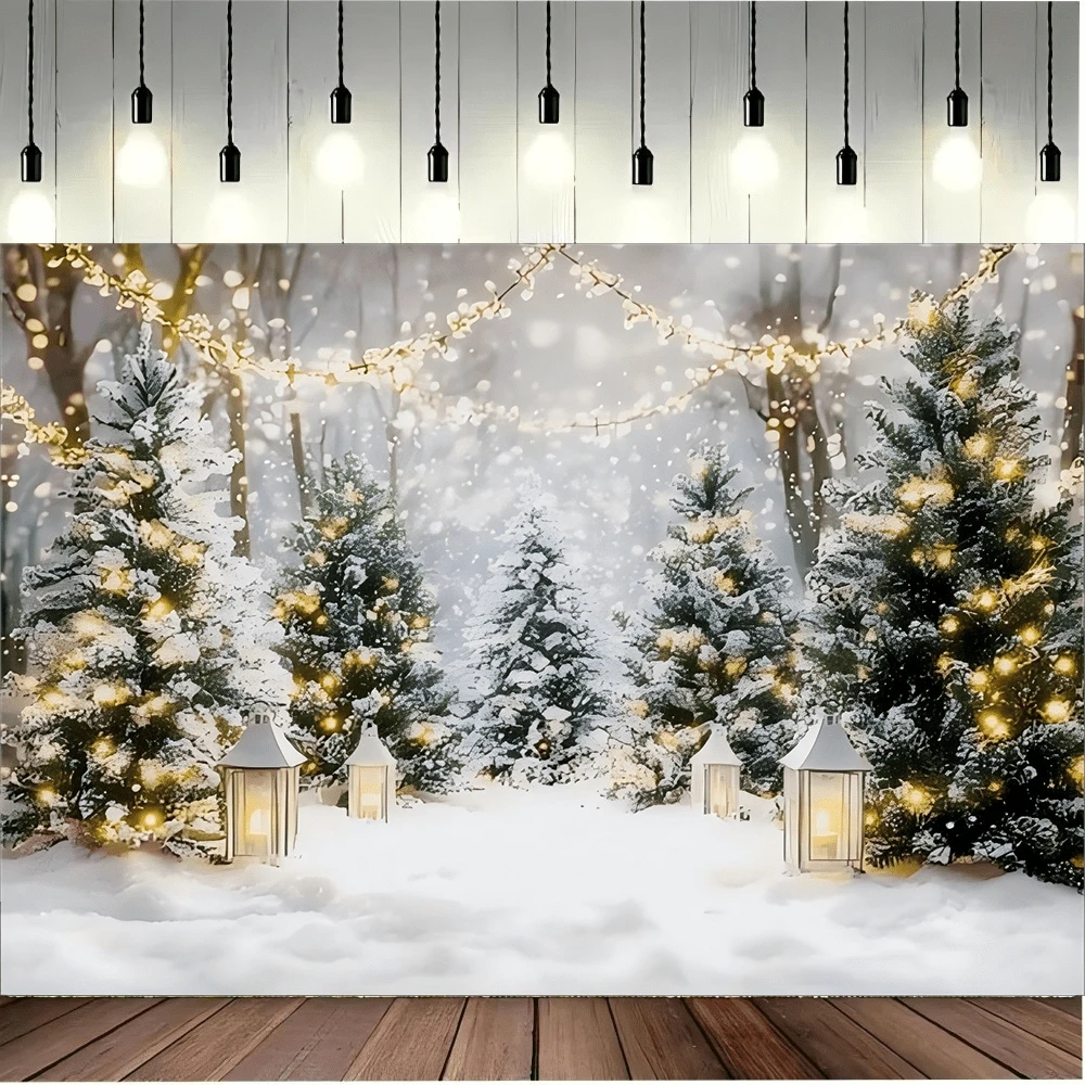 1 szt. Tło na imprezę świąteczną, baner z tkaniny, choinka ze śnieżynkami, materiał poliestrowy, nadaje się do dekoracji festiwalowych, na Nowy Rok, zimę, Boże Narodzenie, nadaje się do dekoracji ściennej o tematyce festiwalowej, zimowe świętowanie Bożego Narodzenia, dekoracje świąteczne. - Wielokolorowe - Zobacz 1