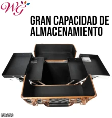 Maletín Neceser Cosmetiquera Carrito Maquillaje Con Ruedas - Negro - Ver 2