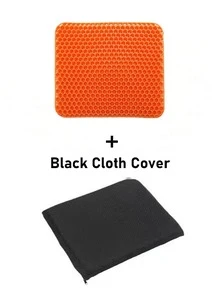 Husă de pernă de scaun cu gel, design gros și respirabil cu fagure de miere, absorbție a presiunii, pernă de scaun de birou dublu groasă, pernă de scaun pentru scaune de birou, potrivită pentru scaune de birou, acasă, mașini și scaune cu rotile