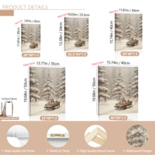 مجموعة 3 قطع من لوحات الجدار الفنية الرجعية، مجموعة لوحات جدارية على قماش للأشجار الصنوبرية والغابة الثلجية - مقاومة للماء، بإطار خشبي لديكور المناظر الطبيعية الشتوية، هدية عيد الميلاد المثالية، ديكور عيد الميلاد | ملصق عيد الميلاد | مؤطر أو غير مؤطر، ديكور الغرفة، ديكور المنزل، ديكور غرفة السكن الجامعي، هدايا لديكور الجدران في الفندق، المنزل، غرفة المعيشة، غرفة النوم، الحمام والمكتب