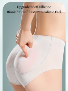 2 件/套女士粉色硅胶臀垫，不粘，隐形，可重复使用 300 克臀部提升和保护 - 彩色 - 查看 2